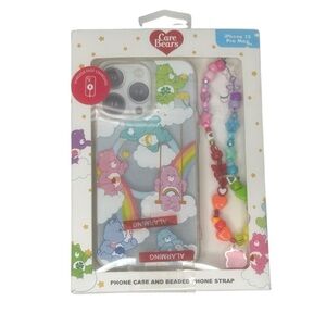 Care Bears Colorful Cloud iPhone 15 Pro Max Case with Beaded Strap